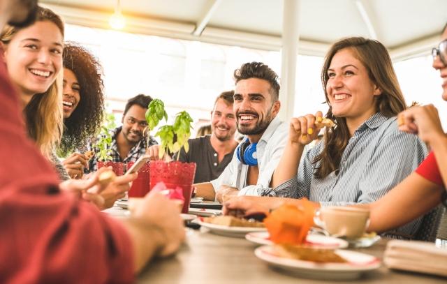 Group of friends dining