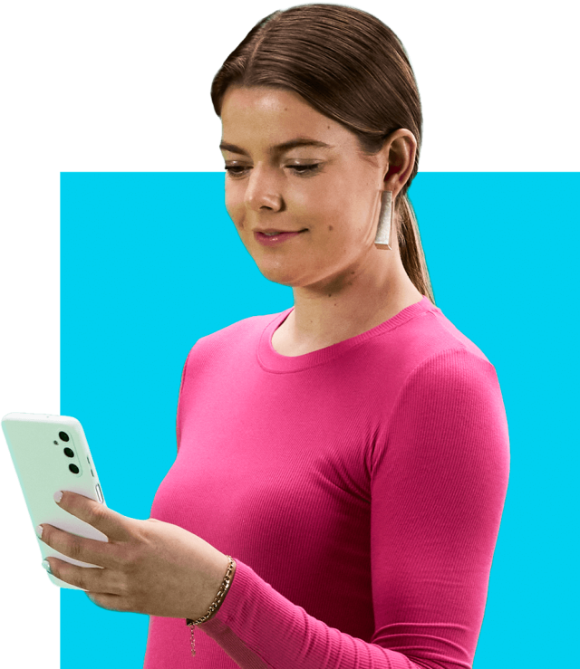 woman looking at phone