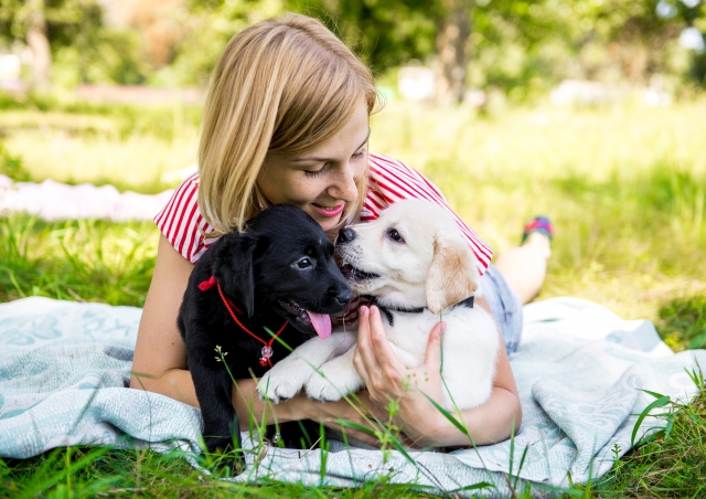 Woman and pets