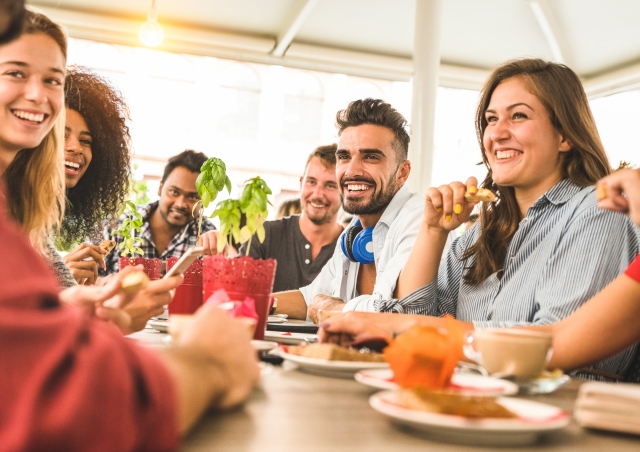 Group of friends dining