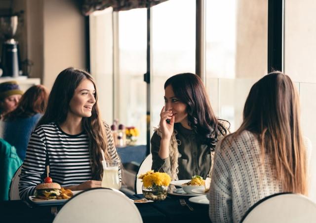 woman having lunch