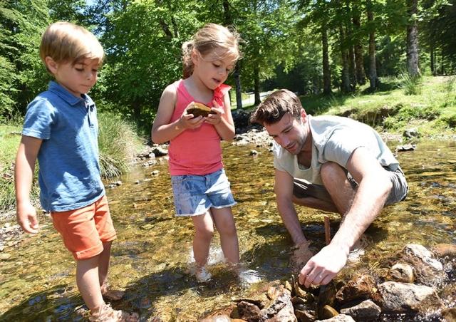 kids in creek